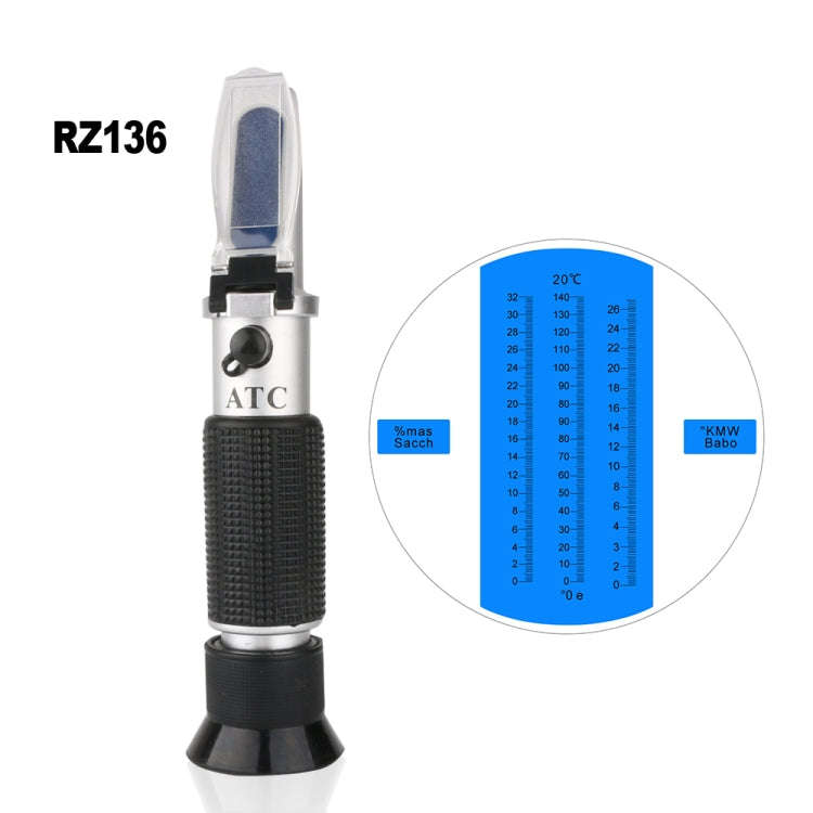 RZ136 Refractometer Fruit Wine Meter Sugar Portable Auto Brix 0~32% Alcohol 0~26% Fruit Juice Win...