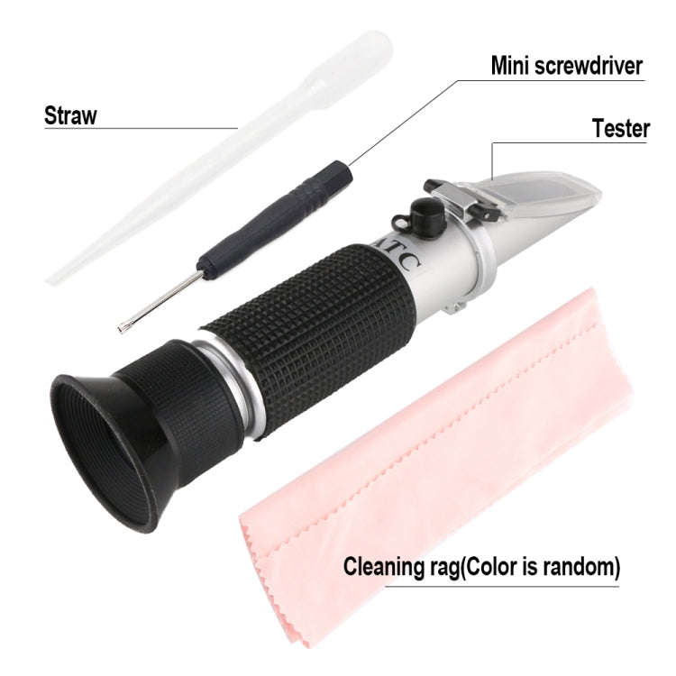 RZ136 Refractometer Fruit Wine Meter Sugar Portable Auto Brix 0~32% Alcohol 0~26% Fruit Juice Win...