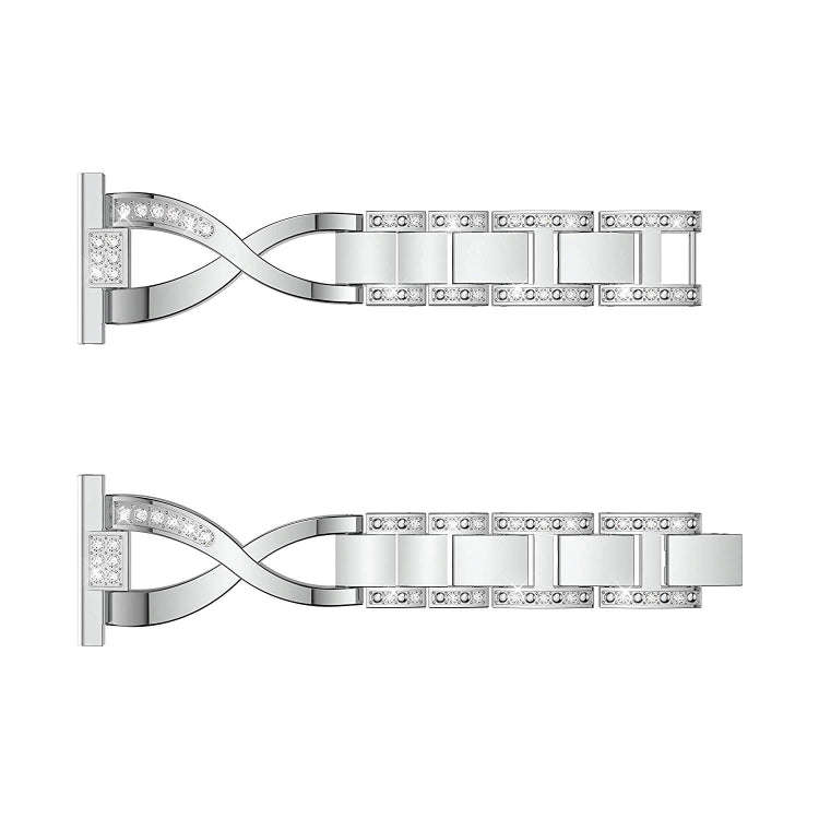 For Samsung GearS3 / Ticwatch Pro / HUAWEI GT Universal 22mm Metal Diamond Strap(Silver)