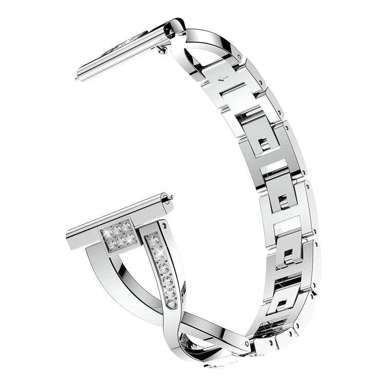 For Samsung GearS3 / Ticwatch Pro / HUAWEI GT Universal 22mm Metal Diamond Strap(Silver)