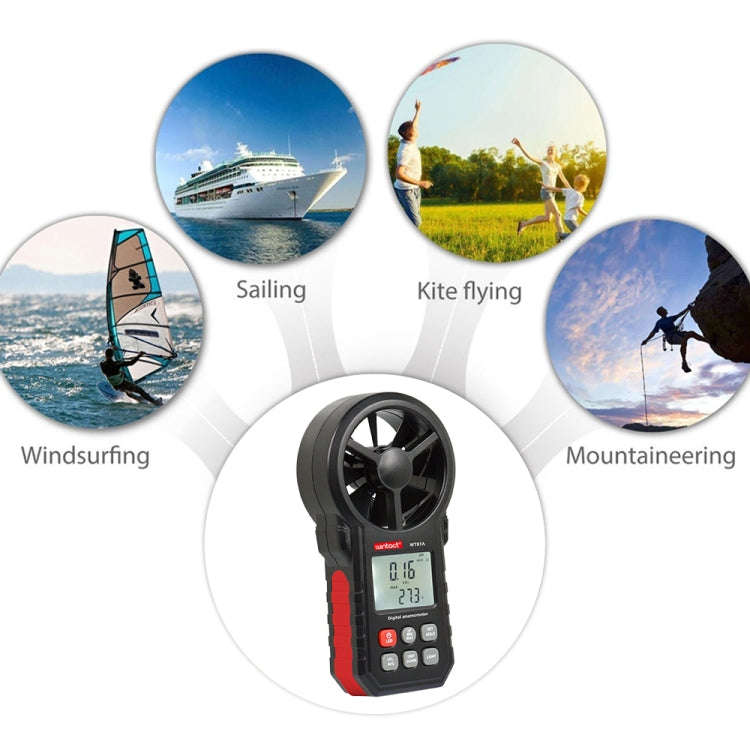WINTACT WT87A Portable Anemometer Thermometer Wind Speed Gauge Meter