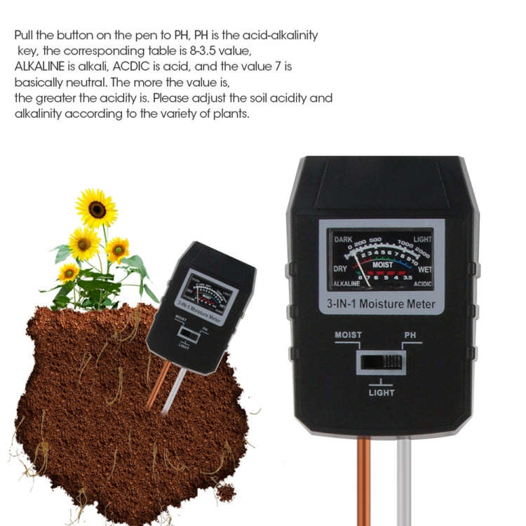 RZ97 Mini Soil PH Moisture Humidity Measuring PH Meter Soil Moisture Monitor Hygrometer Gardening...