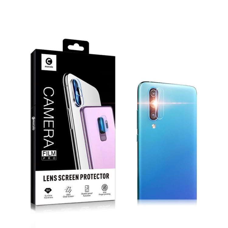 2PCS mocolo 0.15mm 9H 2.5D Round Edge Rear Camera Lens Tempered Glass Film for Galaxy A70