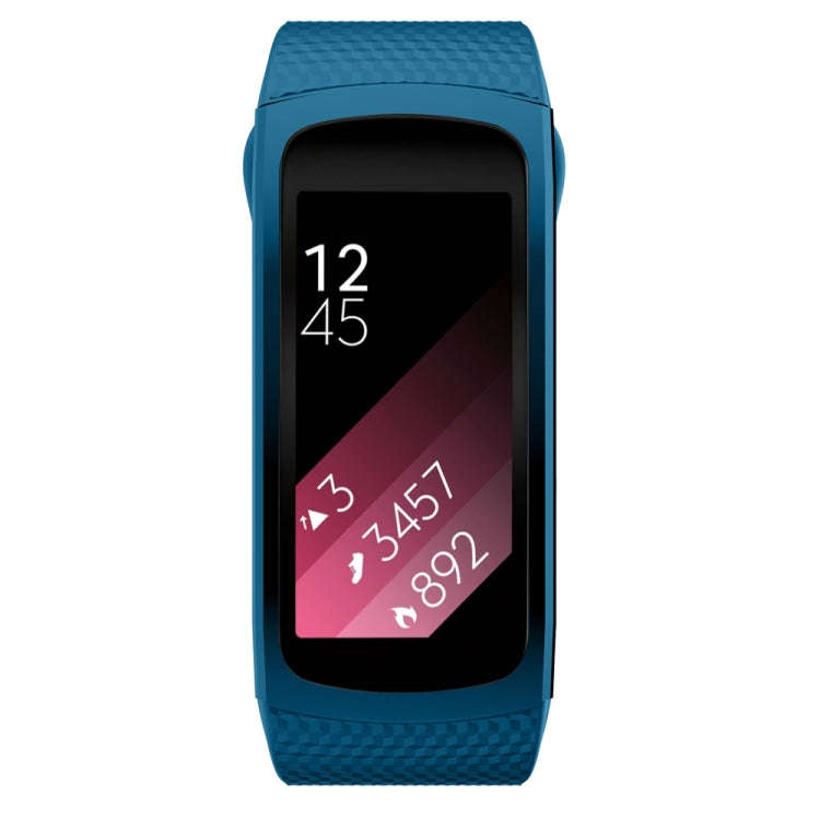Silicone Watch Band for Samsung Gear Fit2 SM-R360, Wrist Strap Size:126-175mm(Blue)