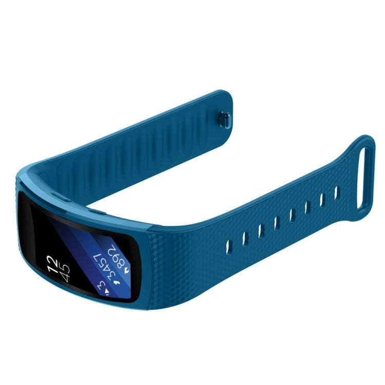 Silicone Watch Band for Samsung Gear Fit2 SM-R360, Wrist Strap Size:126-175mm(Blue)
