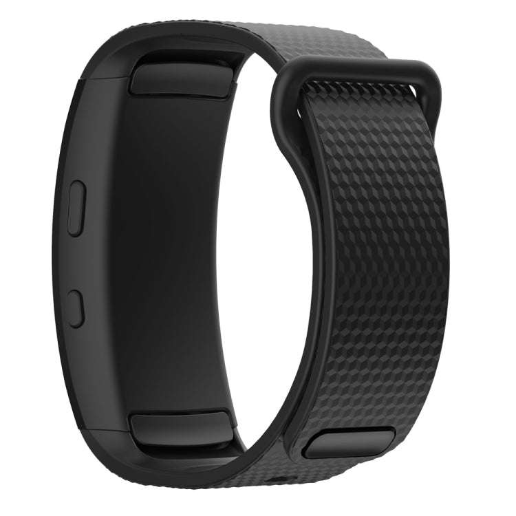 Silicone Watch Band for Samsung Gear Fit2 SM-R360, Wrist Strap Size:126-175mm(Black)