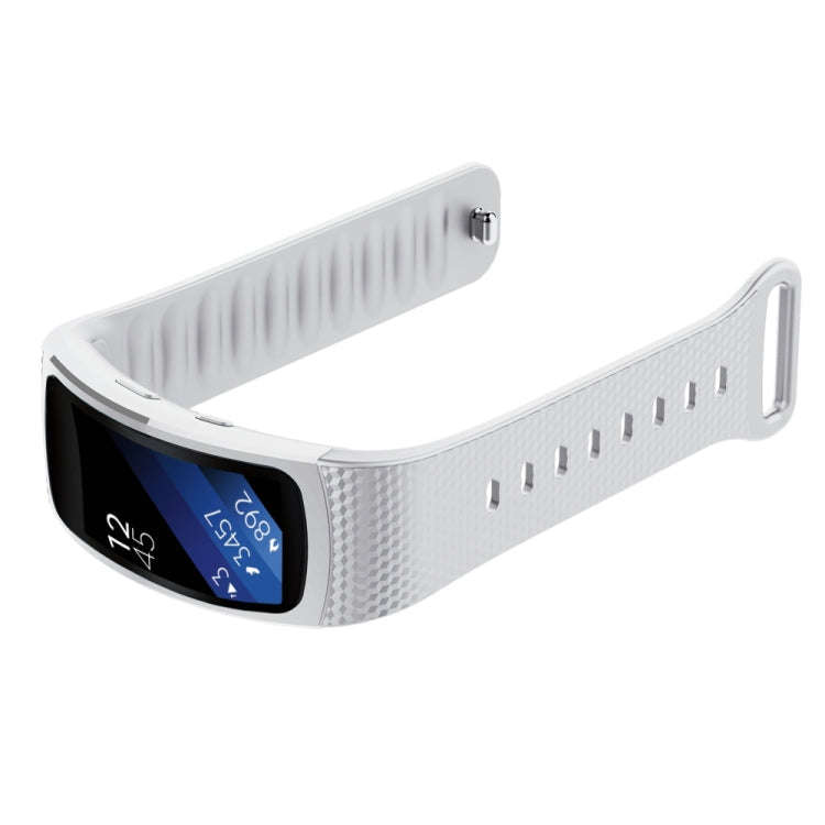 Silicone Watch Band for Samsung Gear Fit2 SM-R360, Wrist Strap Size:126-175mm(White)