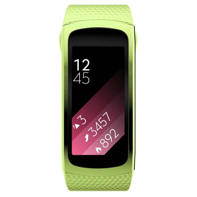 Silicone Watch Band for Samsung Gear Fit2 SM-R360, Wrist Strap Size:126-175mm(Green)