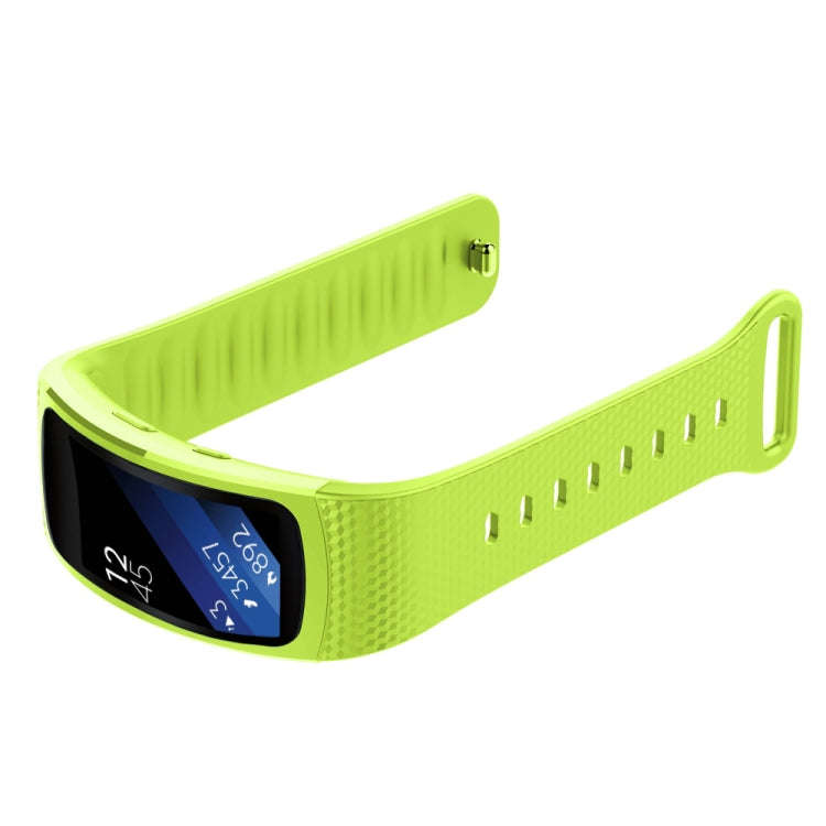 Silicone Watch Band for Samsung Gear Fit2 SM-R360, Wrist Strap Size:126-175mm(Green)