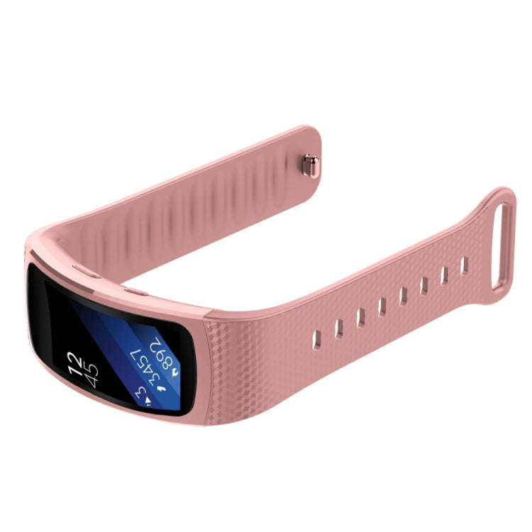 Silicone Watch Band for Samsung Gear Fit2 SM-R360, Wrist Strap Size:126-175mm(Pink)