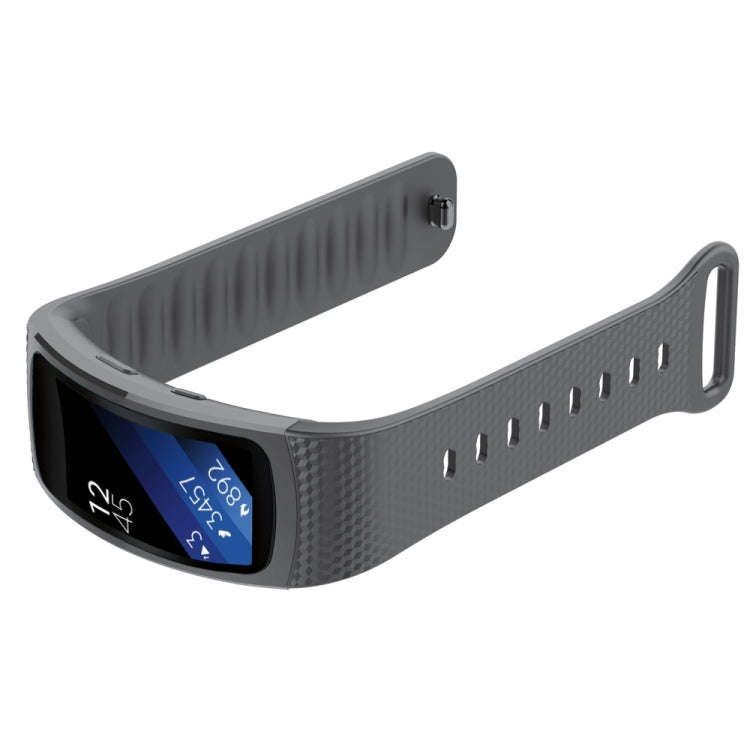 Silicone Watch Band for Samsung Gear Fit2 SM-R360, Wrist Strap Size:150-213mm(Gray)