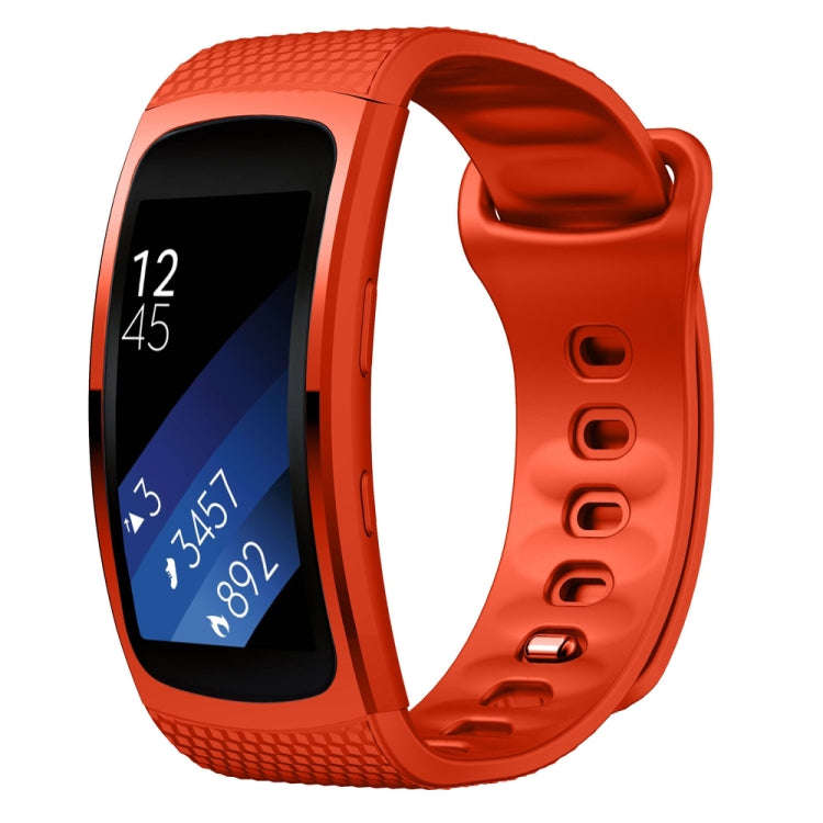 Silicone Watch Band for Samsung Gear Fit2 SM-R360, Wrist Strap Size:150-213mm(Orange)