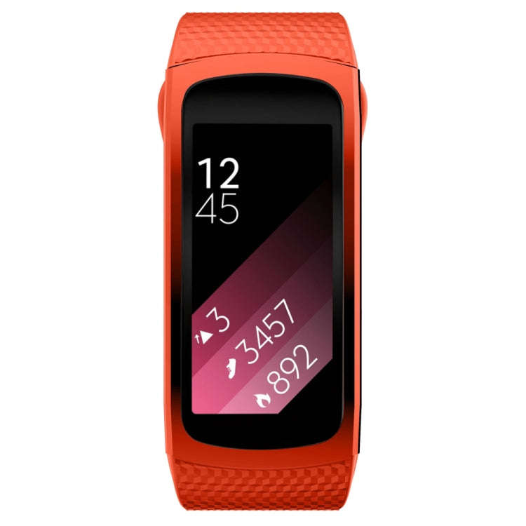 Silicone Watch Band for Samsung Gear Fit2 SM-R360, Wrist Strap Size:150-213mm(Orange)