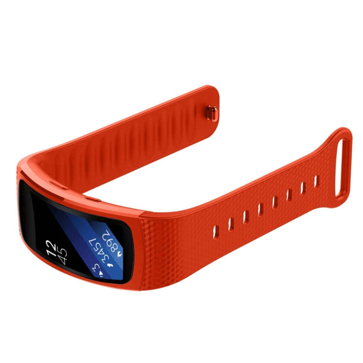 Silicone Watch Band for Samsung Gear Fit2 SM-R360, Wrist Strap Size:150-213mm(Orange)