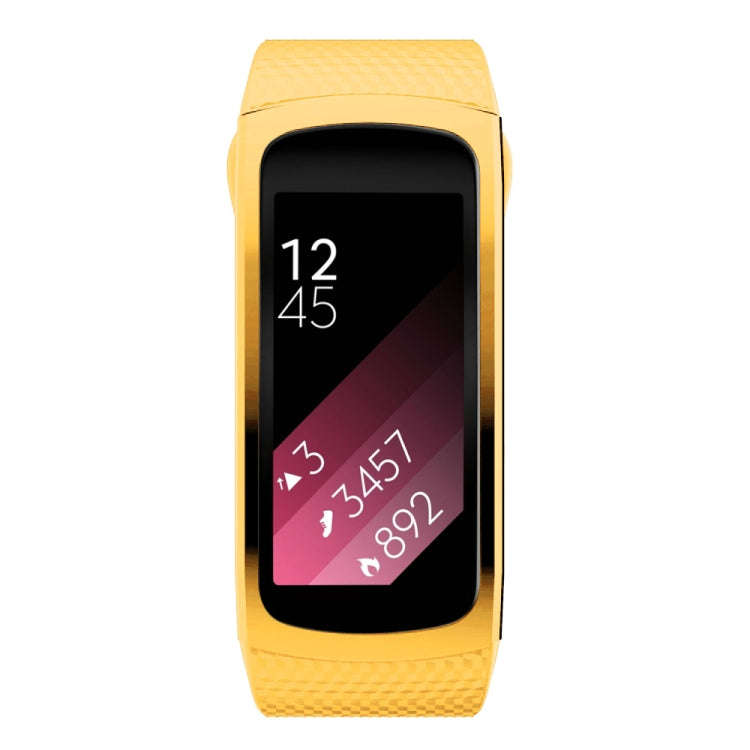 Silicone Watch Band for Samsung Gear Fit2 SM-R360, Wrist Strap Size:150-213mm(Yellow)
