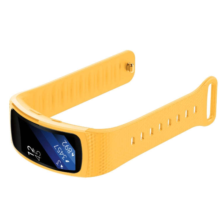 Silicone Watch Band for Samsung Gear Fit2 SM-R360, Wrist Strap Size:150-213mm(Yellow)