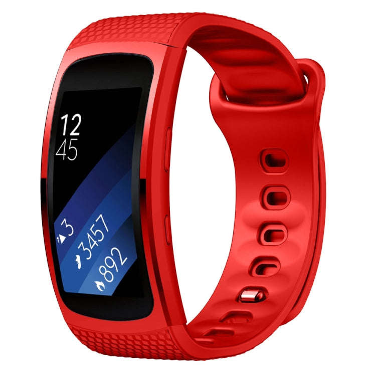 Silicone Watch Band for Samsung Gear Fit2 SM-R360, Wrist Strap Size:150-213mm(Red)