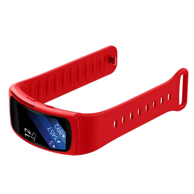 Silicone Watch Band for Samsung Gear Fit2 SM-R360, Wrist Strap Size:150-213mm(Red)