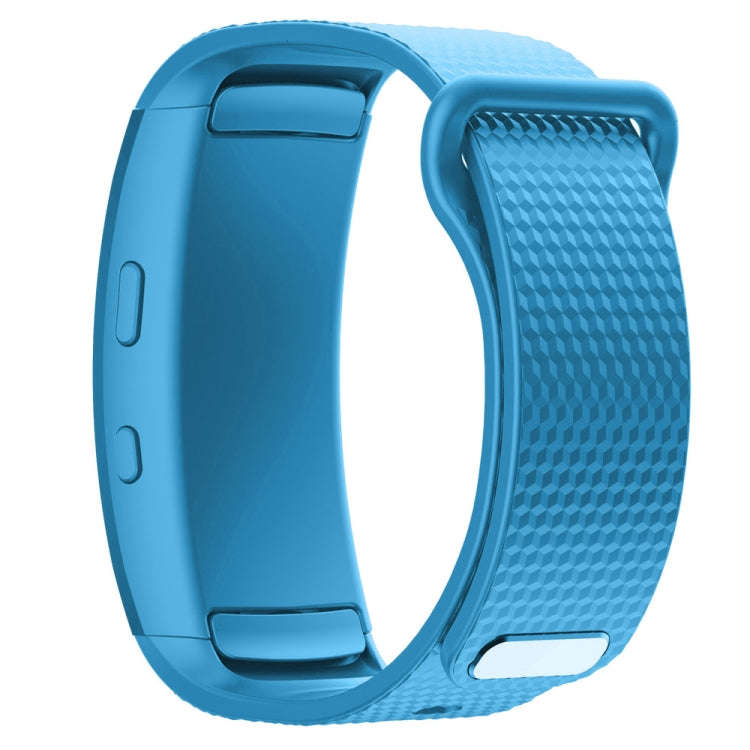 Silicone Watch Band for Samsung Gear Fit2 SM-R360, Wrist Strap Size:150-213mm(Light Blue)