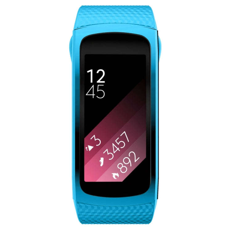 Silicone Watch Band for Samsung Gear Fit2 SM-R360, Wrist Strap Size:150-213mm(Light Blue)
