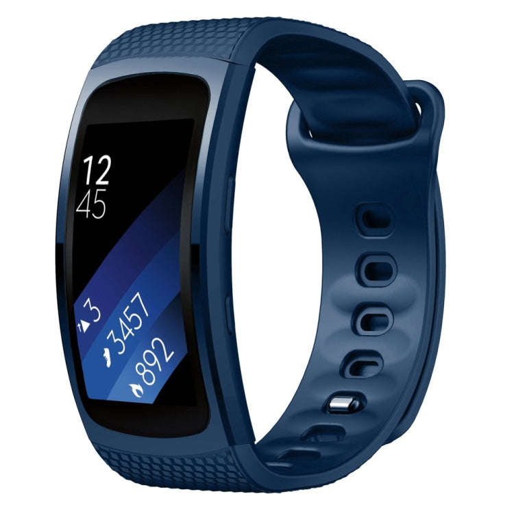 Silicone Watch Band for Samsung Gear Fit2 SM-R360, Wrist Strap Size:150-213mm(Midnight Blue)