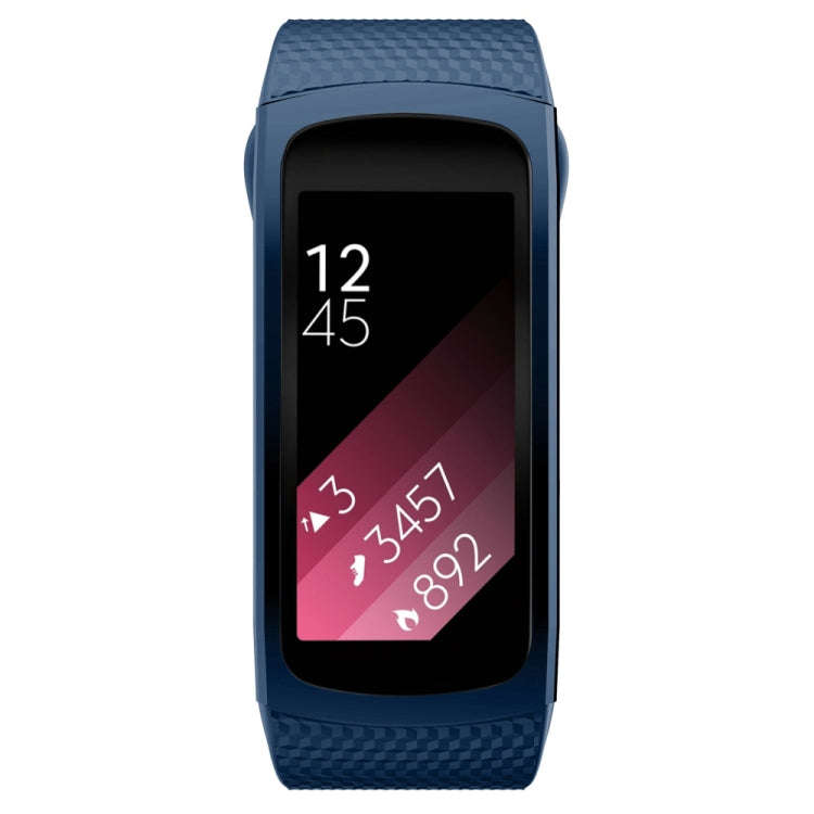 Silicone Watch Band for Samsung Gear Fit2 SM-R360, Wrist Strap Size:150-213mm(Midnight Blue)