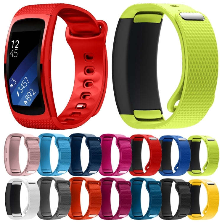 Silicone Watch Band for Samsung Gear Fit2 SM-R360, Wrist Strap Size:150-213mm(Light Blue)