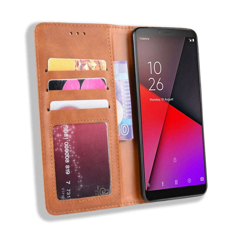 Magnetic Buckle Retro Crazy Horse Texture Horizontal Flip Leather Case for Vodafone Smart X9  , w...