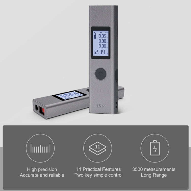 LS-P Laser Rangefinder Distance Meter 40m Handheld Mini Rechargeable LCD Digital Laser Distance M...