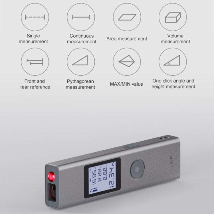 LS-P Laser Rangefinder Distance Meter 40m Handheld Mini Rechargeable LCD Digital Laser Distance M...