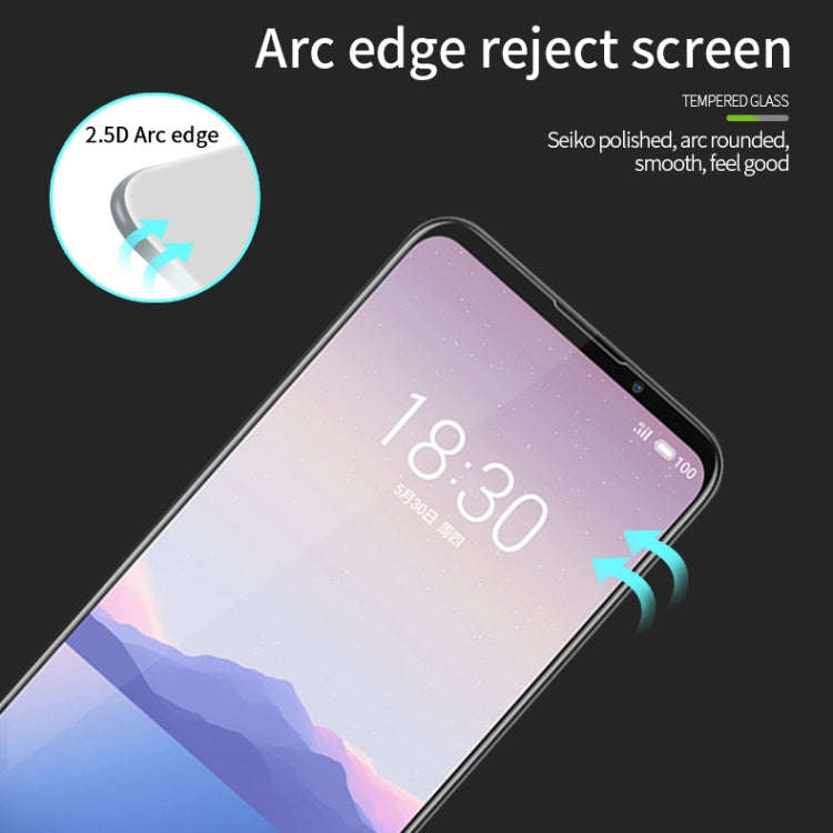 PINWUYO 9H 2.5D Full Screen Tempered Glass Film for Meizu 16XS(Black)