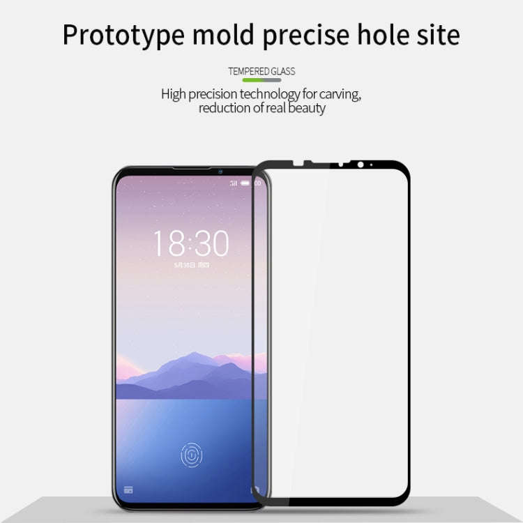 PINWUYO 9H 2.5D Full Screen Tempered Glass Film for Meizu 16XS(Black)