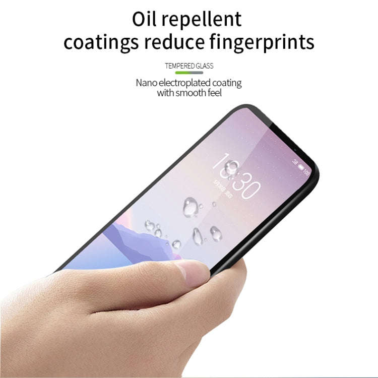 PINWUYO 9H 2.5D Full Screen Tempered Glass Film for Meizu 16XS(Black)
