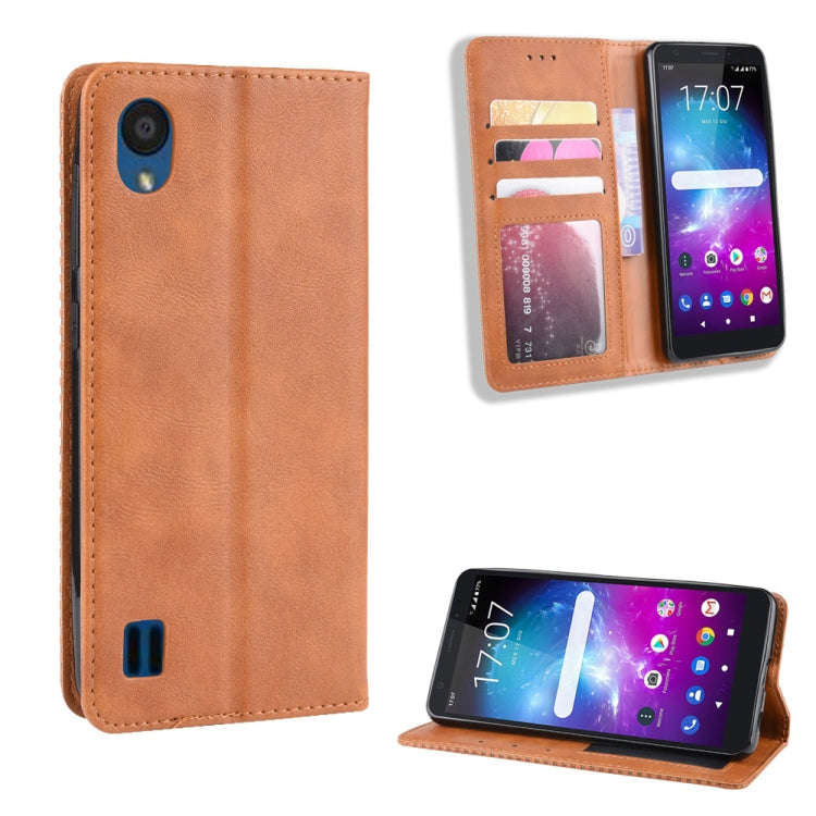 Magnetic Buckle Retro Crazy Horse Texture Horizontal Flip Leather Case for ZTE Blade A5 (2019) , ...
