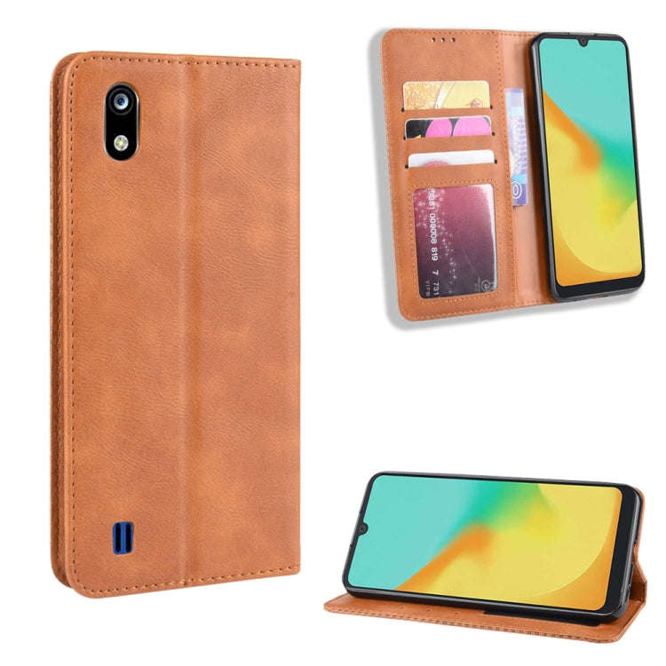 Magnetic Buckle Retro Crazy Horse Texture Horizontal Flip Leather Case for ZTE Blade A7 (2019) , ...