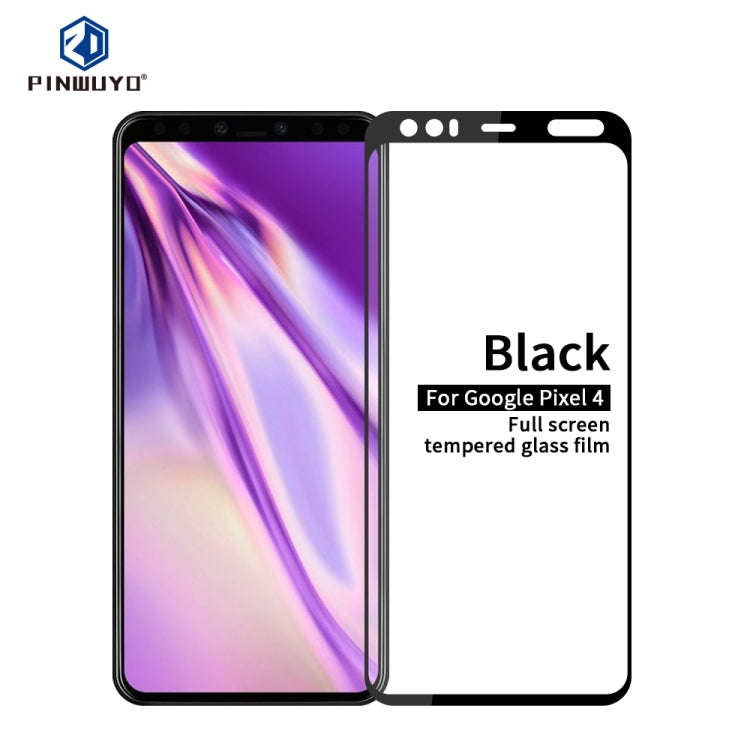 PINWUYO 9H 2.5D Full Screen Tempered Glass Film For Google Pixel 4(Black)