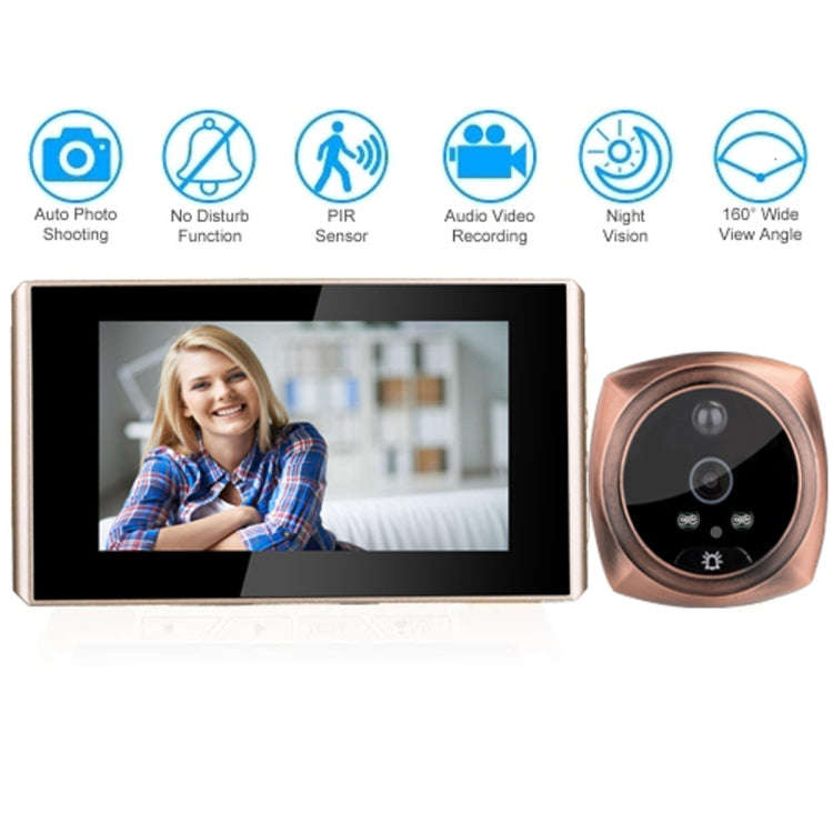 4.3 inch LCD Color Screen Digital Doorbell Door Eye Doorbell Electronic Peephole Door Camera View...