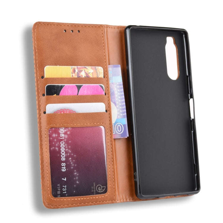 Magnetic Buckle Retro Crazy Horse Texture Horizontal Flip Leather Case for Sony Xperia 2, with Ho...