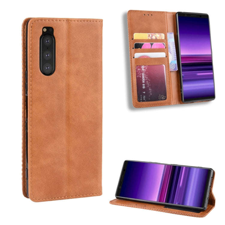 Magnetic Buckle Retro Crazy Horse Texture Horizontal Flip Leather Case for Sony Xperia 2, with Ho...