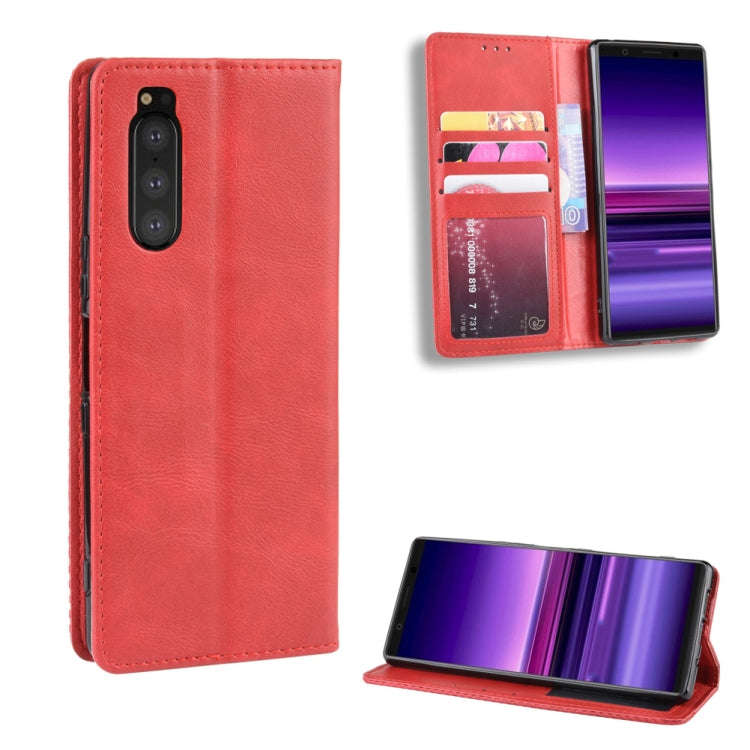 Magnetic Buckle Retro Crazy Horse Texture Horizontal Flip Leather Case for Sony Xperia 2, with Ho...
