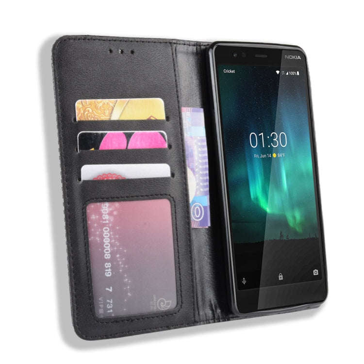 Magnetic Buckle Retro Crazy Horse Texture Horizontal Flip Leather Case for Nokia 3.1 C , with Hol...