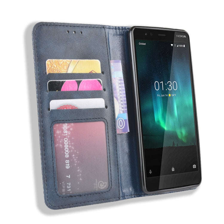 Magnetic Buckle Retro Crazy Horse Texture Horizontal Flip Leather Case for Nokia 3.1 C , with Hol...