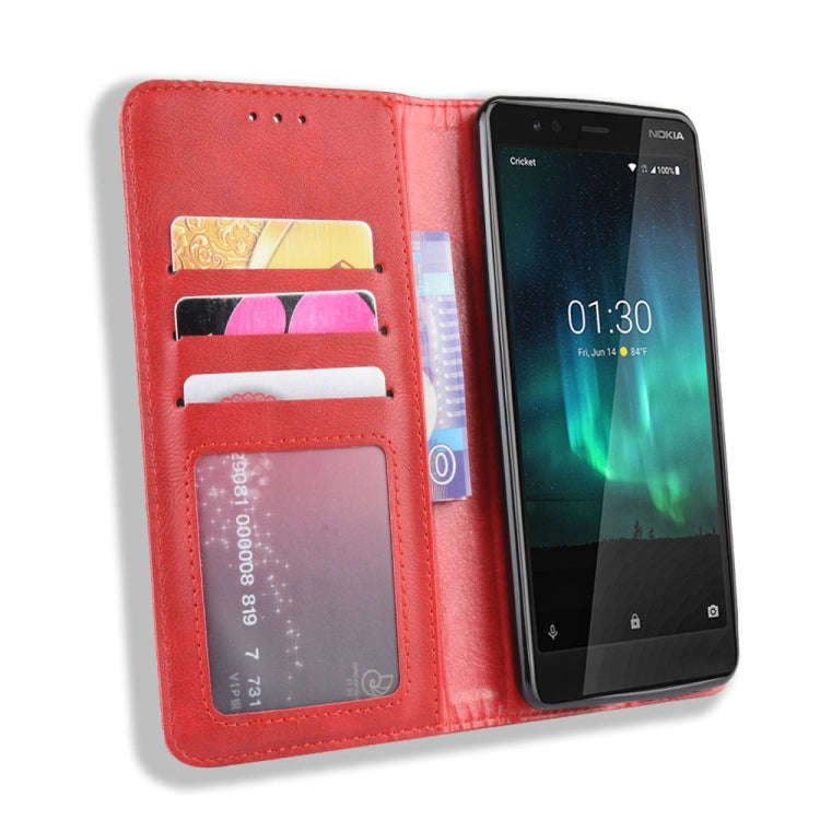 Magnetic Buckle Retro Crazy Horse Texture Horizontal Flip Leather Case for Nokia 3.1 C , with Hol...