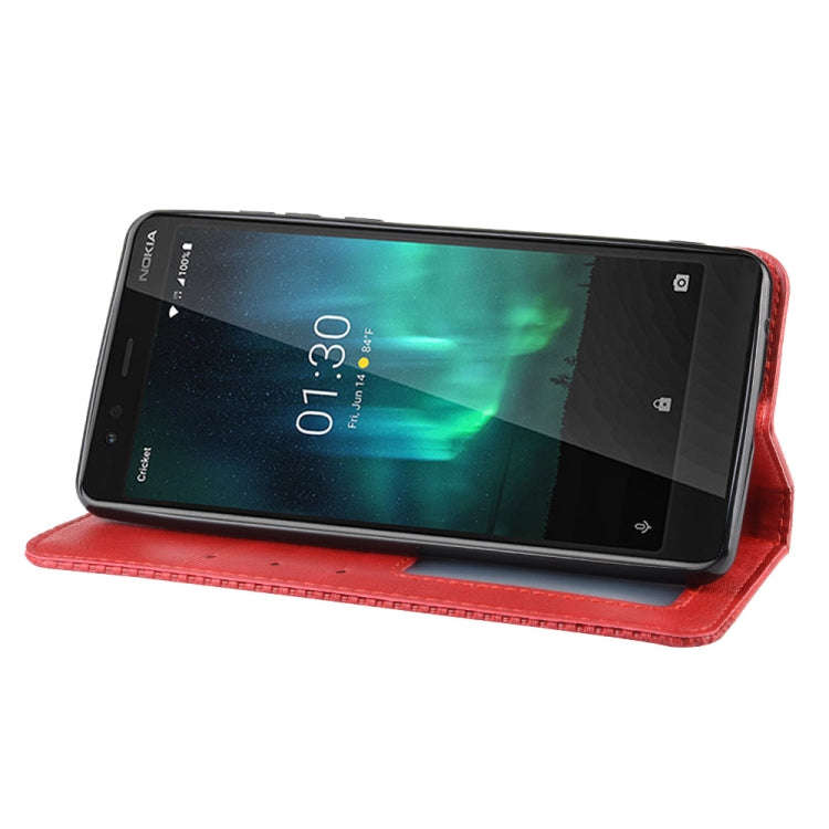 Magnetic Buckle Retro Crazy Horse Texture Horizontal Flip Leather Case for Nokia 3.1 C , with Hol...