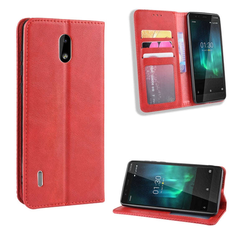 Magnetic Buckle Retro Crazy Horse Texture Horizontal Flip Leather Case for Nokia 3.1 C , with Hol...