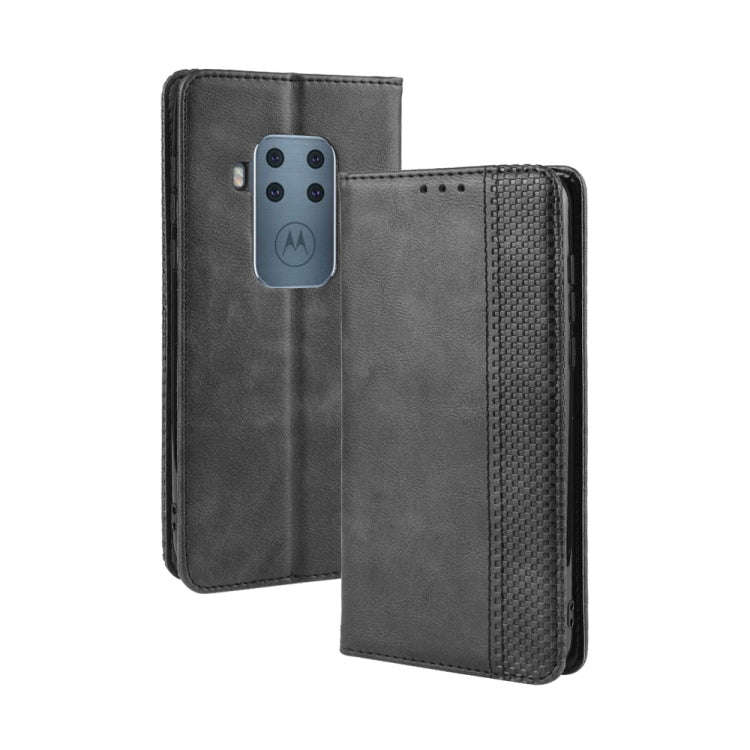 Magnetic Buckle Retro Crazy Horse Texture Horizontal Flip Leather Case for Motorola Moto One Pro ...