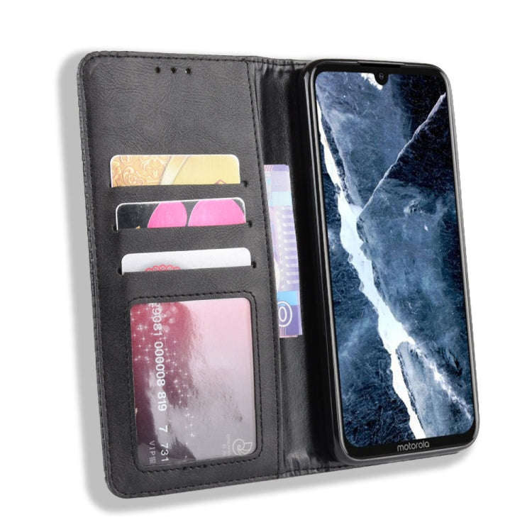 Magnetic Buckle Retro Crazy Horse Texture Horizontal Flip Leather Case for Motorola Moto One Pro ...