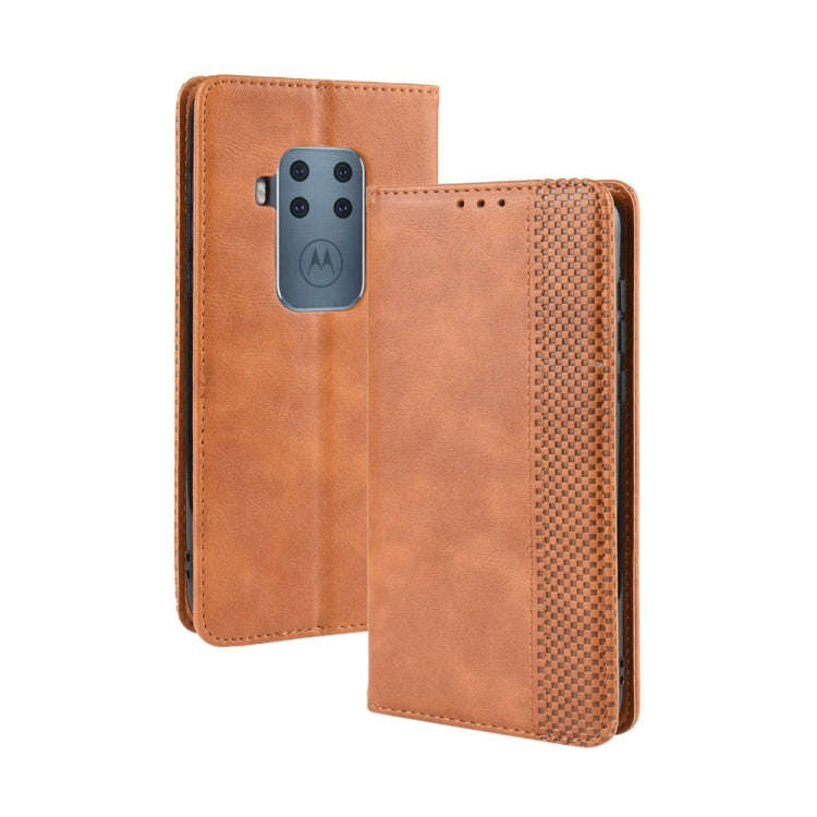 Magnetic Buckle Retro Crazy Horse Texture Horizontal Flip Leather Case for Motorola Moto One Pro ...