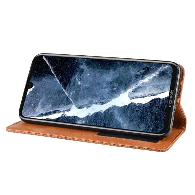 Magnetic Buckle Retro Crazy Horse Texture Horizontal Flip Leather Case for Motorola Moto One Pro ...
