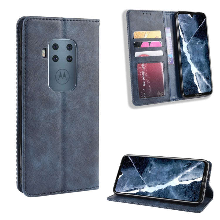 Magnetic Buckle Retro Crazy Horse Texture Horizontal Flip Leather Case for Motorola Moto One Pro ...